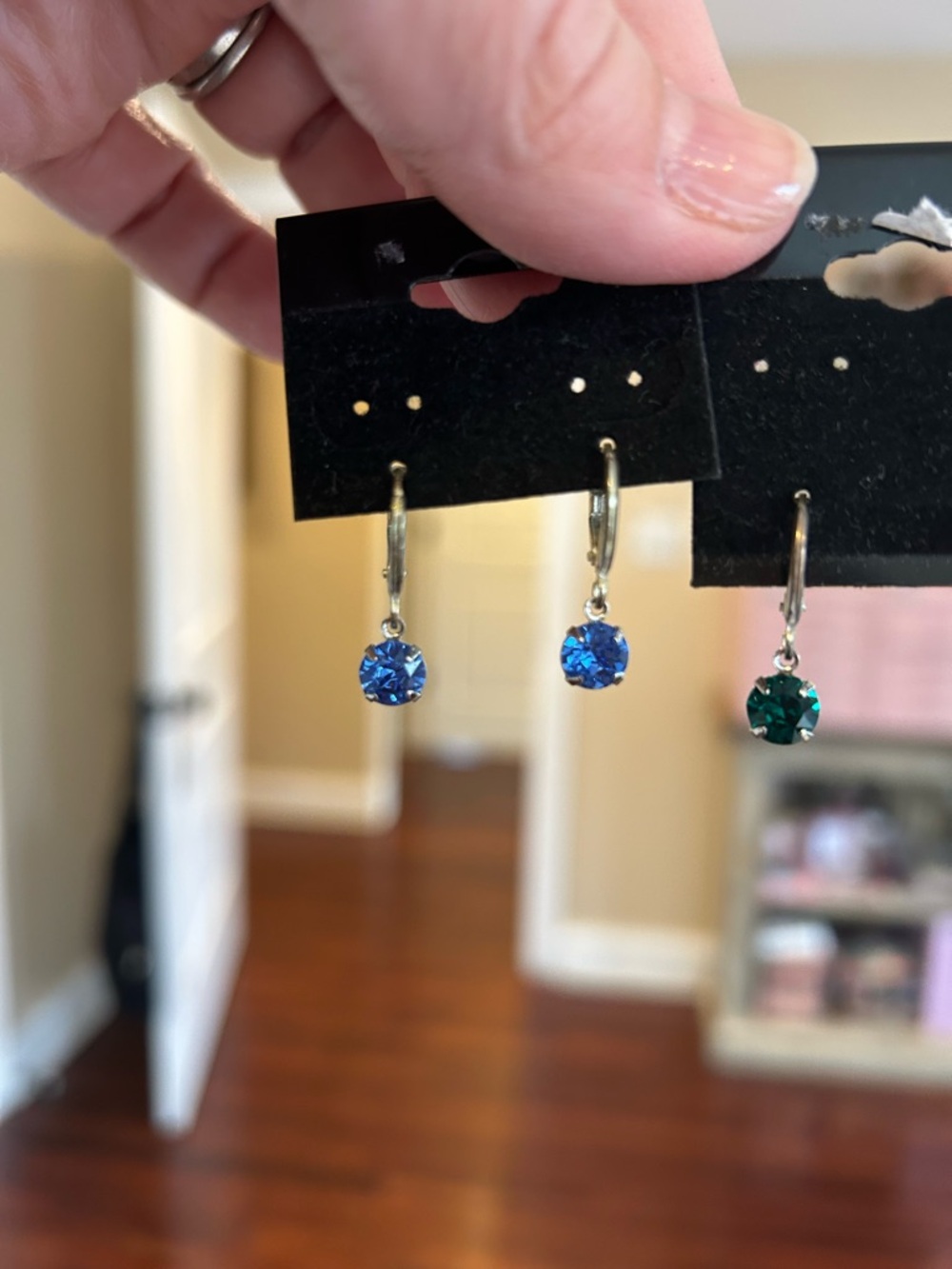 Set of Blue and Green Earrings - Picture 4 of 5
